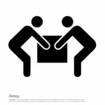 2-Person-Lift-Symbol Two people lifting a box, two people to lift symbol