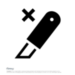 Do-Not-Open-With-Knife-Symbol A knife with a cross, do not open with knife symbol