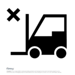 Do-Not-Use-Forklift-Symbol A forklift and a cross, do not use forklift symbol