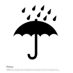 Keep-Dry-Symbol Umbrella with raindrops, keep dry symbol