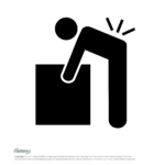 Lift-Hazard-Heavy-Symbol A person lifting a box, lift hazard, heavy symbol