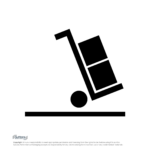 Use-Sack-Truck-Symbol Pallet truck with boxes stacked, use sack truck symbol